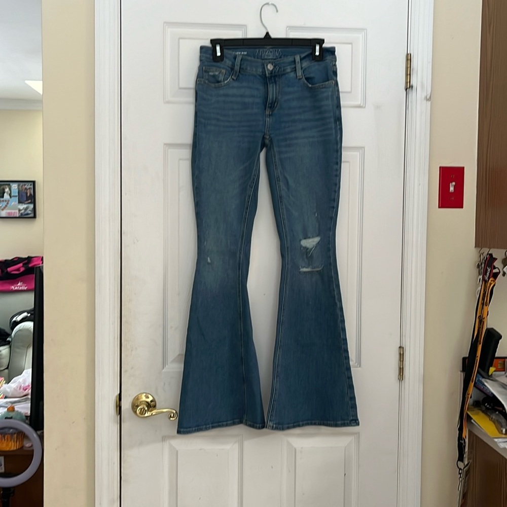 Size 3 Arizona low rise ripped flare jeans